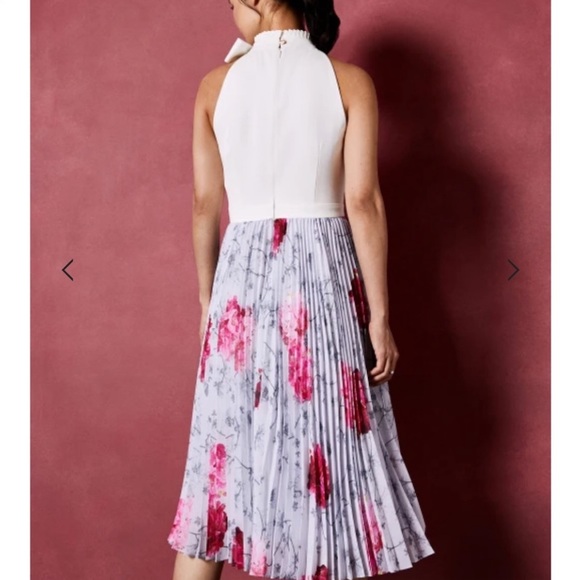 NWOT TED BAKER CORNALA BABYLON PLEATED FLORAL SKIRT DRESS SZ 8/10 US TED SZ 3 - Picture 9 of 12